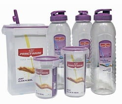 Princeware Purple Matte Finish Aqua Water Bottles - Set of 6