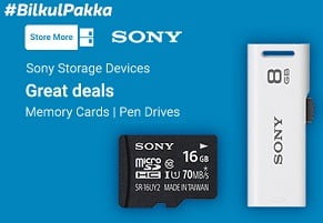 Sony Store More (Memory Cards, Pen Drives, Hard Disk, Power Bank) – Prices Hit a New Low (Valid till 28th April’16)