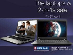 Amazon’s Laptop Sale – Up to 40% Off + Extra 10% Cashback on HDFC Debit / Credit Card (Valid till 6th April’16)