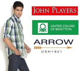 Mens Branded Clothing (John Player, UCB, Arrow & more) - Minimum 50% Off