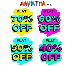 Myntra Clothing, Footwear,  Accessories : Flat 70% | 60% | 50% | 40% Off