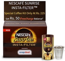 NESCAFE SUNRISE INSTA-FILTER 100g TIN (With Sachet Inside) for Rs.225