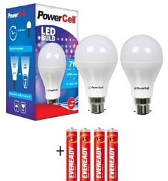PowerCell 7 W LED 6500K Cool Day Light Combo Bulb for Rs.199 @ Flipkart