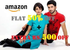 Amazon Fashions: Apparels, Footwear & Fashion Accessories – Min 50% Off + Extra Rs.500 Off