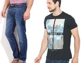 Men’s Clothing (T-Shirts & Jeans) below Rs.599 @ Amazon