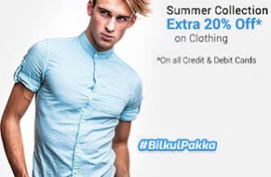 Men’s Branded Clothing – Upto 65% Off + Extra 20% Off with Credit / Debit Cards @ Flipkart (No Min Purchase)