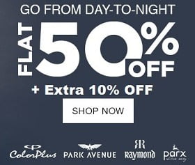 Raymond Group Clothing Sale (Park Avenue, Parx, Raymond) – Flat 50% @ Flipkart