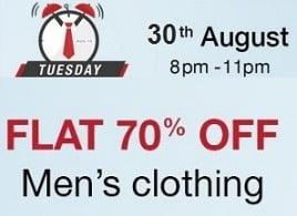 Amazon Tuesday Timeout Sale - Men’s Clothing Minimum 70% off