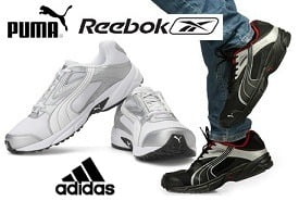 Adidas, Reebok & Puma Sports Footwear - Minimum 50% Off
