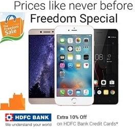 Flipkart Freedom Special Sale on Best Selling Smart Phones- Up to 50% Off