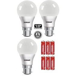 Eveready 9W-100 Lumens Pack of 3 LED Bulb for Rs.309 @ Amazon