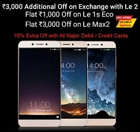 LeEco Global Fan Day: Exciting Offers on Smartphones and Televisions with Extra 10% off on All Major Credit and Debit Cards @ Flipkart