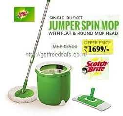 Scotch-Brite Jumper Spin Mop with Round and Flat Heads with Refill
