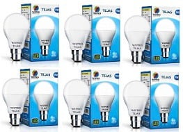 Wipro Tejas 9W (Pack of 6) LED Bulb- Cool Day Light for Rs.535 @ Amazon