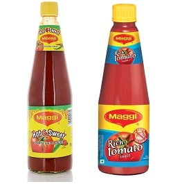 Maggi Tomato Sauce 1 Kg Bottle for Rs. 112, Hot and Sweet for Rs.120 @ Amazon