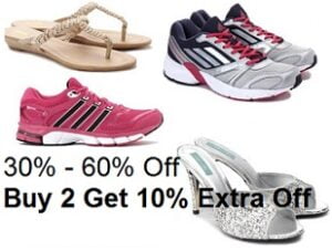Women’s Footwear – Flat 30% – 60% Off + Buy 3 Get Extra 10% Off @ Amazon