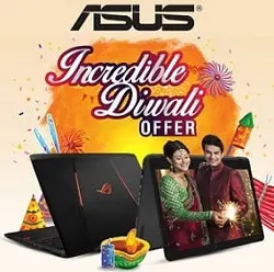 Asus Diwali Offer – Gaming Laptops with Windows 10 & Intel i7 (with or Without Exchange Offer) starts Rs.61799 + 10% Cashback with CITI Cards @ Amazon
