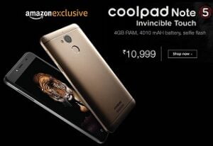 Exclusive @ Amazon – Coolpad Note 5 (4GB RAM, 32GB ROM) for Rs.10,999