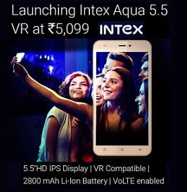 Intex Aqua 5.5 VR (Champagne, 8 GB, 4G VOLTE)
