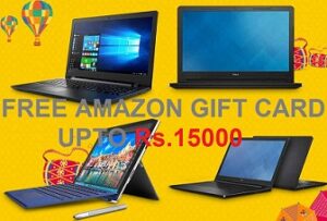 Get additional Amazon Gift card up to Rs.15000 on select Laptops + Extra 15% Cashback with SBI Cards (Limited Period Offer)