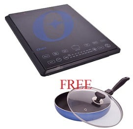 Oster 2100-Watt Feather Touch Type Induction Cooktop + FREE 240mm Nonstick Fry Pan with Glass Lid for Rs.1999