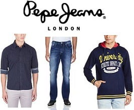 Pepe Jeans Men's Clothing - Flat 50% - 60% Off