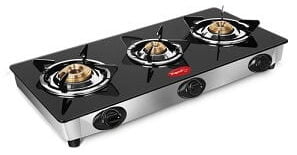 Pigeon by Stoverkraft Glass Top Gas Stove Aster 3 Burner