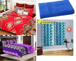 Bedsheets, Towels, Blanket & Curtains below Rs.299 @ Flipkart