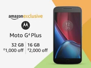 Moto G Plus 4th Gen Mobile – 16GB for Rs.10,499 | 32GB for Rs.13,699 @ Amazon