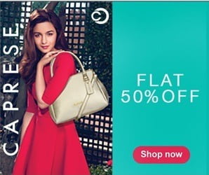 Caprese Women’s Hand Bags & Clutches – Minimum 50% Off @ Amazon
