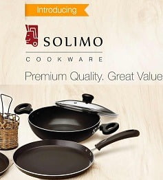 Solimo Non Stick (Induction Compatible) Premium Quality Cookware – up to 50% Off @ Amazon