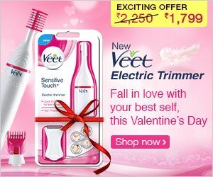 Veet Sensitive Touch Electric Trimmer for Women worth Rs.2250 for Rs.1799 @ Amazon
