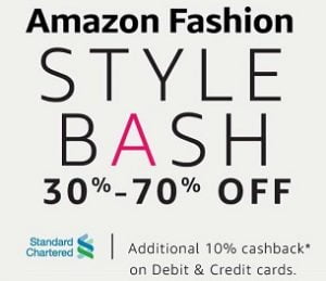Amazon Fashion Bash: Flat 30% – 70% Off on Men’s / Women’s / Kids Fashion Styles