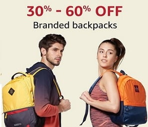 Top Brand Backpacks - Flat 30% - 60% Off