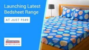 Flat 57% Off on Cotton Double Bedsheet