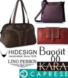 Women Top Brand Handbags (Caprese, Baggit, Kara, Hidesign)