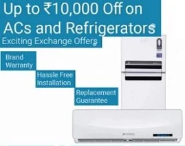 Large Appliances (AC & Refrigerator) – Up to Rs.10000 Off + Exchange Offer @ Amazon