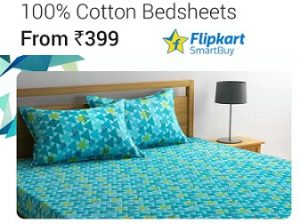 Flipkart Smartbuy 100% Cotton Double Bedsheet starts Rs.399