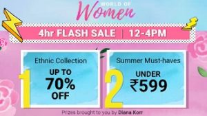 4 Hrs Flash Sale (Extra Discount) up to 90% Off on Women's Clothing, Footwear & Accessories