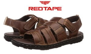 Red Tape Men’s Leather Sandals and Floaters – Min 60% off – Amazon