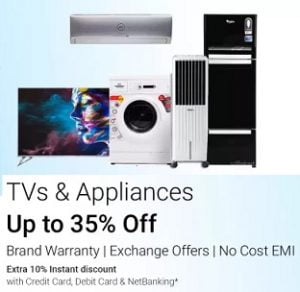 Amazon TVs and Appliances Sale up to 50% off + No Cost EMI + Exchange Offer + Extra 10% Cashback (Valid till 2nd June)