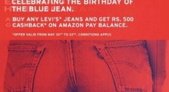 Buy any Levi’s Jeans (Men’s | Women’s) & Get Rs.500 Cashback (as Amazon Pay Balance) Valid till 22nd May