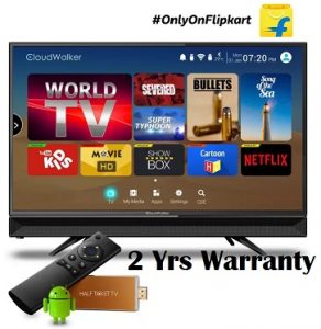 CloudWalker 23.6″ Cloud TV for Rs. 9998 + Free Streaming Device worth Rs.3399 – Flipkart