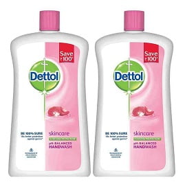 Dettol Skincare Liquid Soap Jar (900 ml x 2) worth Rs.378 for Rs.294 – Amazon