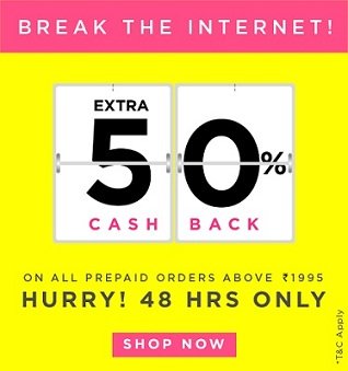 Abof Clothing, Shoes & Fashion Accessories : Up to 60% off + Extra 50% Cashback (Valid till 30th June)