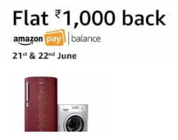 Buy AC, Refrigerator, Washing Machine, Microwave & Get Rs.1,000 Cashback