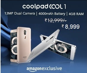 Coolpad Cool 1 (4 GB RAM, 32 GB ROM, 4G VoLTE) for Rs.8,999 @ Amazon