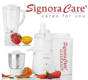 SignoraCare 940 Watts Supermatic 2 Jar Juicer Mixer Grinder for Rs. 4770 – Amazon