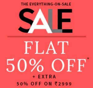 Clothing, Footwear, Accessories – Flat 50% off + Extra 50% off @ AJIO