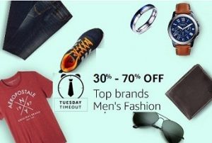 Amazon Tuesday Timeout Sale: Clothing, Footwear & Accessories – Flat 30% – 70% Off (Limited Period Offer)